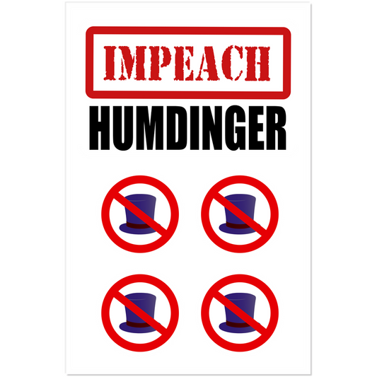 Impeach Humdinger Vinyl Stickers